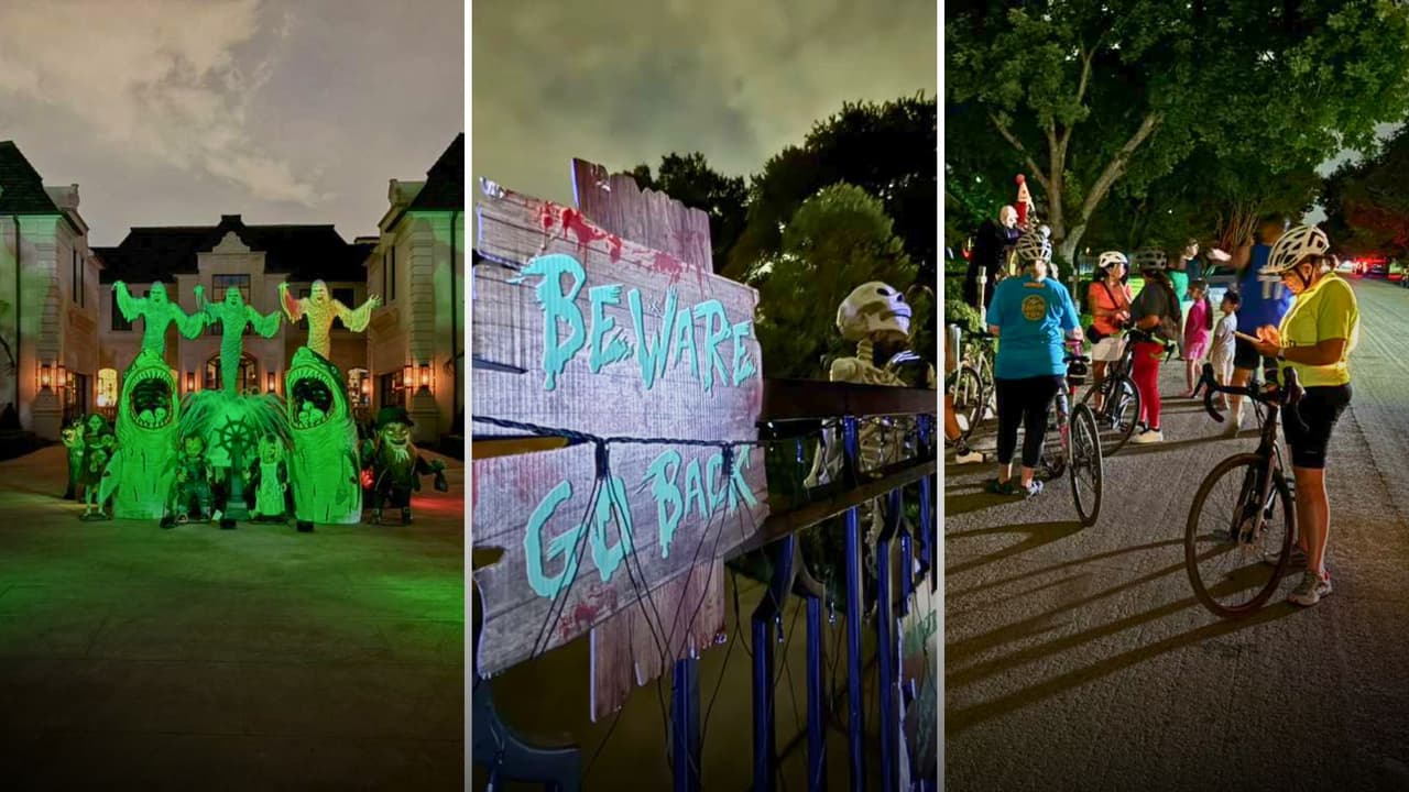 En Preston Hollow, uno de los vecindarios más tranquilos y exclusivos de Dallas,
<b> una casa volvió a encender el debate sobre hasta dónde puede llegar la decoración de temporada</b>. La casa del 6215 Deloache Avenue se hizo famosa el año pasado por
<b>su despliegue navideño que atrajo a miles de visitantes y generó un caos vehicular que obligó a la ciudad a intervenir</b>. Ahora, el espectáculo regresó…
<b>pero con temática de Halloween</b>.
<br>Y esta vez, la historia no solo es sobre luces:
<b>el Ayuntamiento de Dallas revisará este lunes 20 de octubre las reglas que podrían cambiar para siempre</b> cómo se manejan este tipo de montajes.