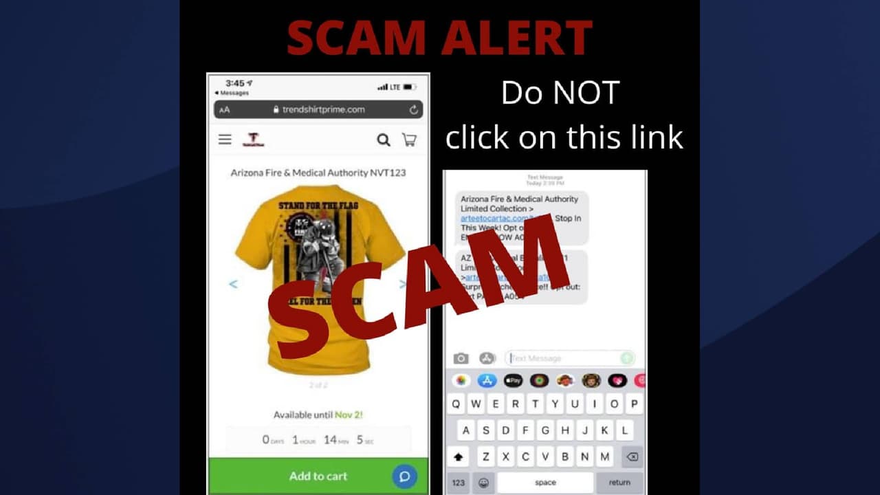 Ante la alerta de estafa, el departamento de bomberos de Avondale le pide a los residentes que se aseguren de usar sitios seguros cuando realicen cualquier compra en línea.