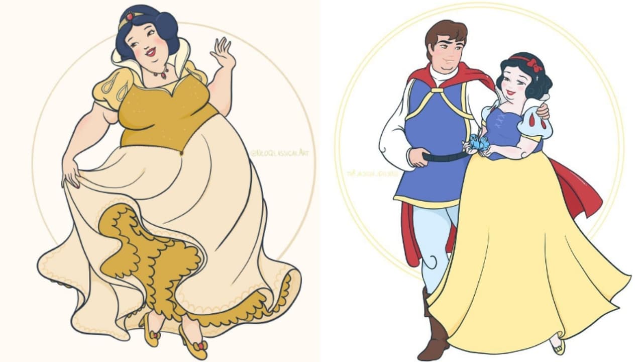 Princesas Disney si fueran 'plus size' o talla grande: ilustraciones de Crystal Water (Neoqlassical Art)