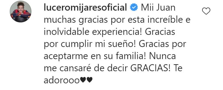 La hija de
<a href="https://www.univision.com/temas/mijares">Manuel Mijares</a> también respondió a las emotivas palabras del productor y le agradeció por "cumplir su sueño".
<br>