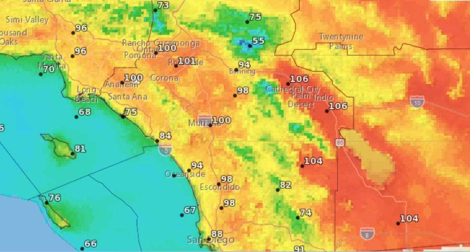 Sigue ola de calor al sur de California y advierten sobre la posibilidad de incendios