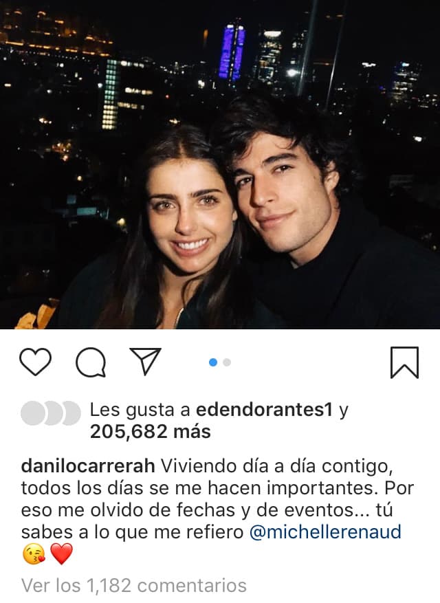 Justo un día antes, Danilo había compartido esta fotografía junto a Michelle Renaud en la que aseguraba que se le había olvidado una fecha y evento importante.