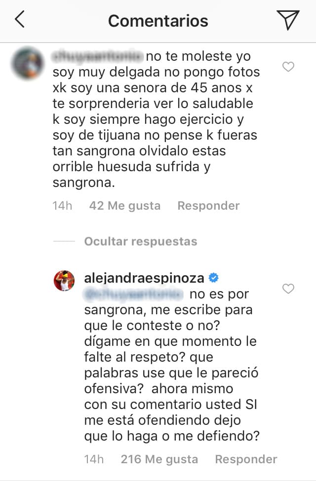 Alejandra recibió otro ataque tras su respuesta y no dudó en volverlo a contestar.
