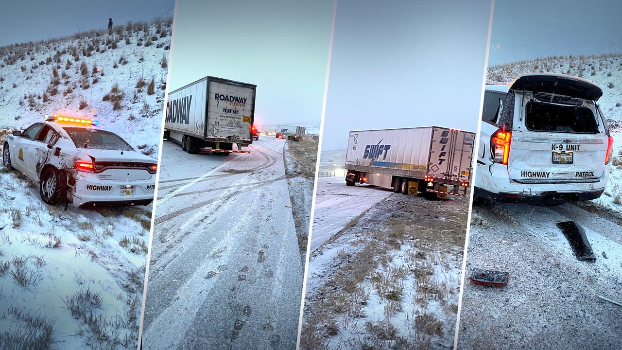 Dos patrullas de la UHP involucrados en accidentes de la I-15