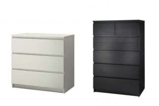 La cómoda de modelo MALM de la tienda IKEA.
