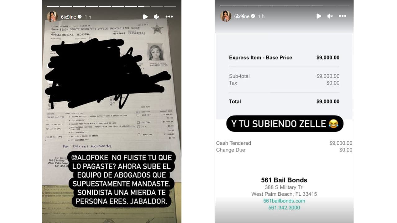 Tekashi demuestra que él habría pagado la fianza de Yailin.