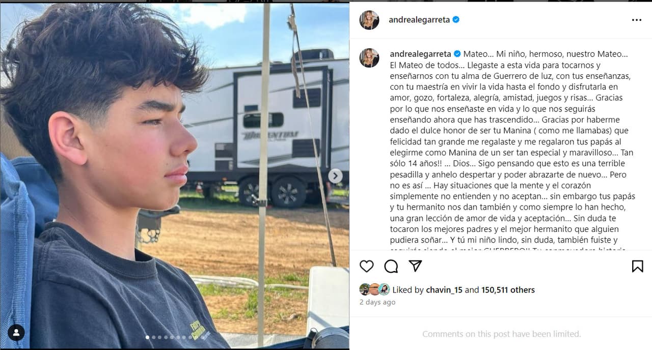 Andrea Legarreta dio el último adiós a su sobrino.