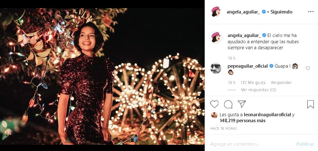 "El cielo me ha ayudado a entender que las nubes siempre van a desaparecer",
<b><a href="https://www.instagram.com/p/B6Y-isGBhVj/" target="_blank">escribió la cantante</a></b>. La publicación mereció un
<b>"guapa"</b> por parte de su padre.
<br>