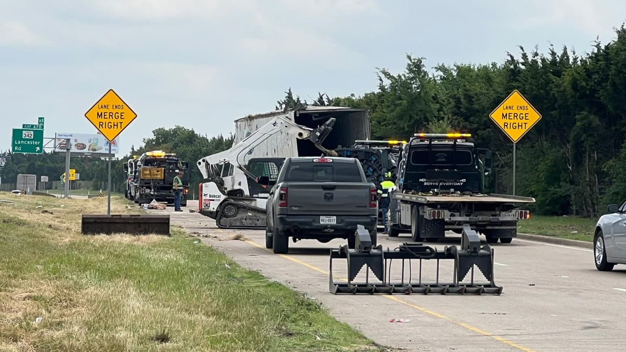 Un conductor herido tras aparatoso choque en la I-20 en Lancaster, Dallas