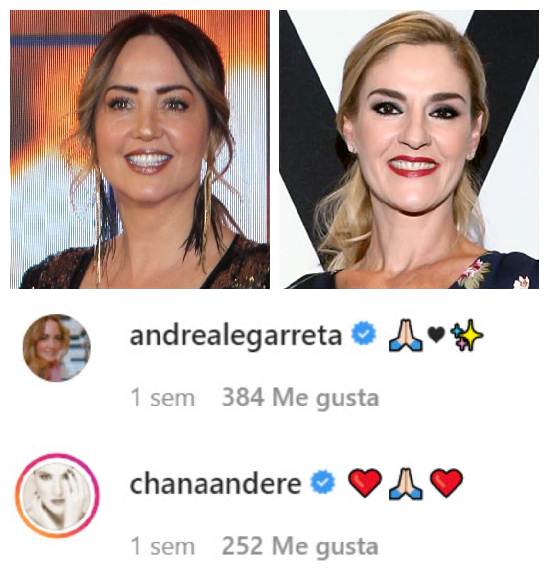 Andrea Legarreta y Chantal Andere son otras famosas que le han dejado mensajes de solidaridad en Instagram.
<br>