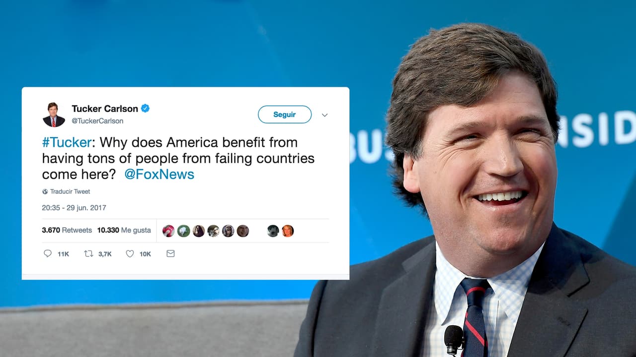 ¿Por qué Estados Unidos se beneficia al tener aquí toneladas de personas de países desastrosos?”, escribió Tucker Carlson, presentador de la cadena Fox News.