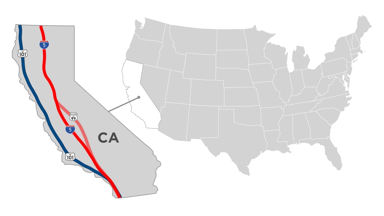La autopista I-5 es la más peligrosa de California