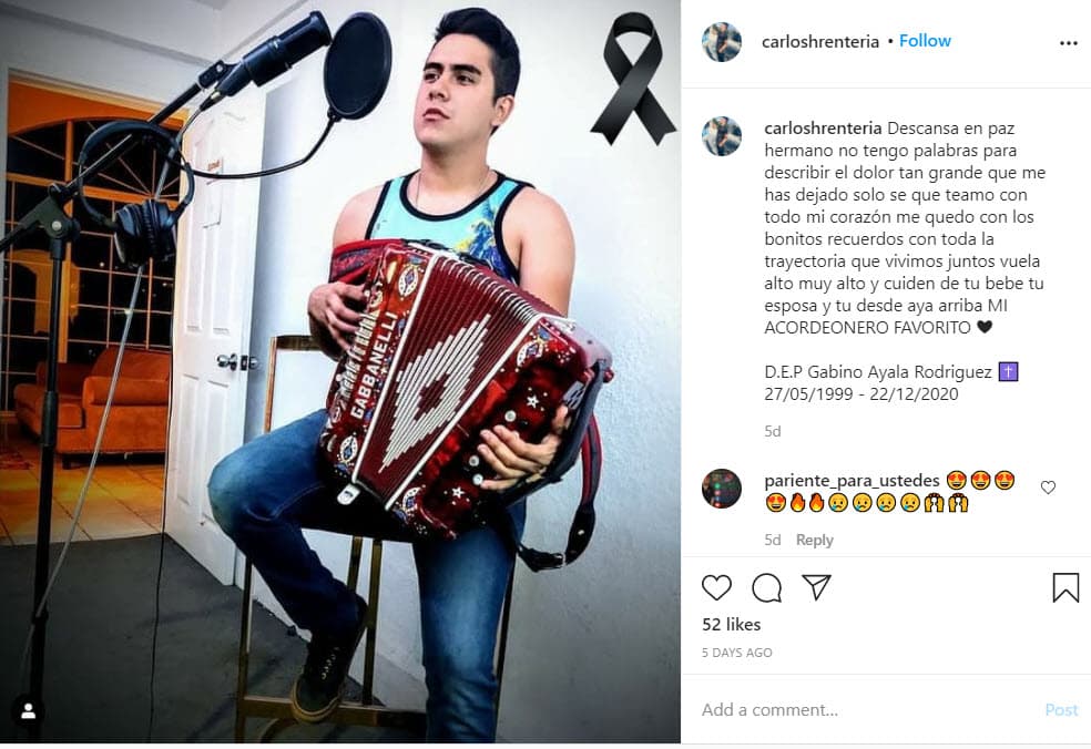 Carlos Haro Rentería, baterista de Máximo Impacto, envió un sentido mensaje de despedida para su fallecido compañero.