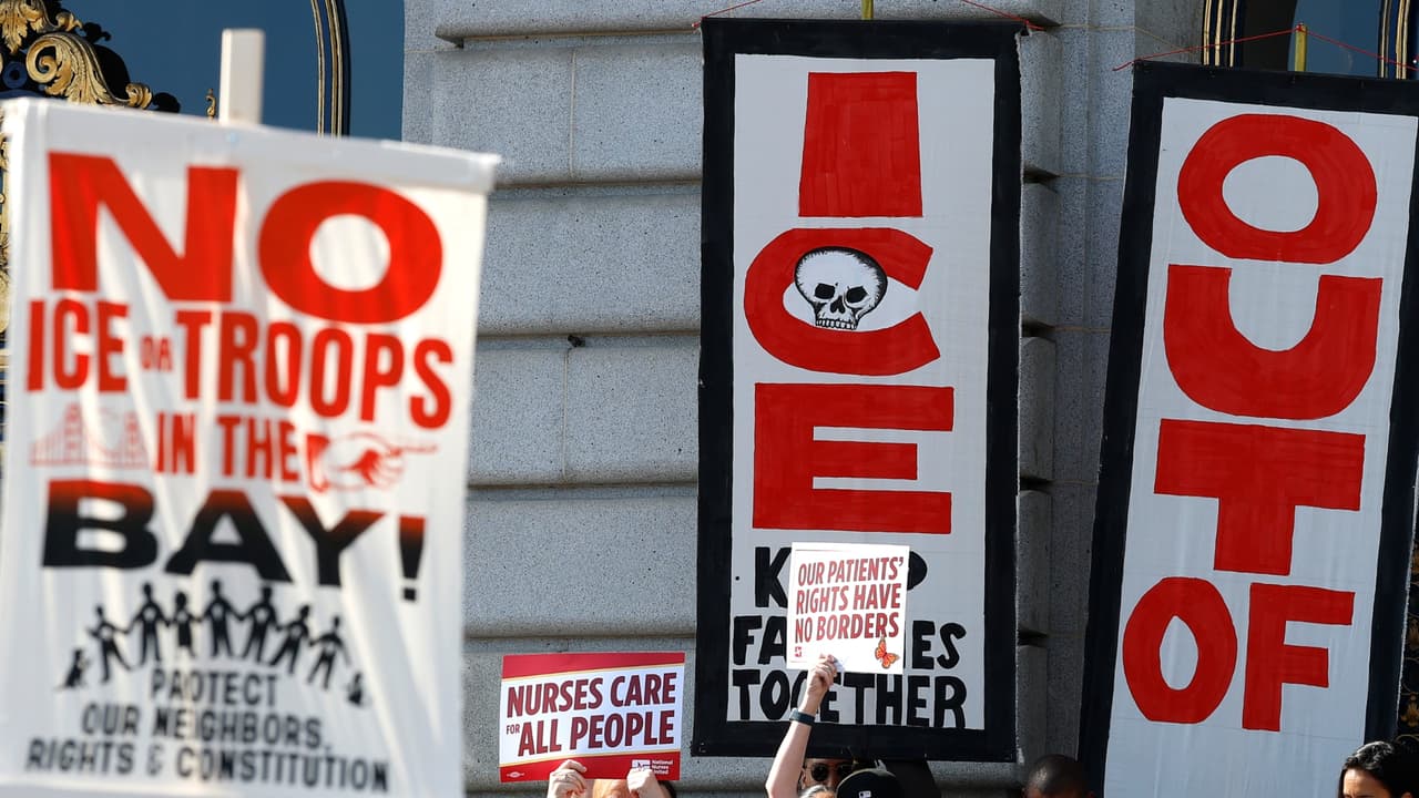 Protestas pacíficas en San Francisco: manifestantes rechazaron las políticas migratorias de Trump