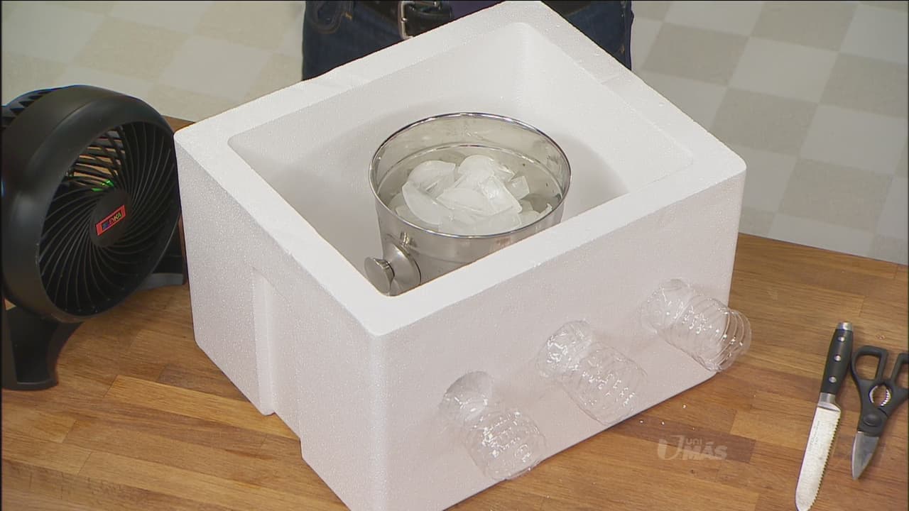 ¡Ahhh! Es que este show aprendimos a hacer un aire acondicionado casero.