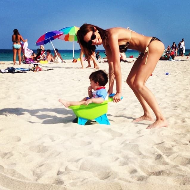 El pequeño Sebastián José es fanático de la playa.