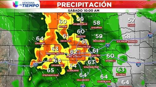 Precipitación el sábado el 6 de abril