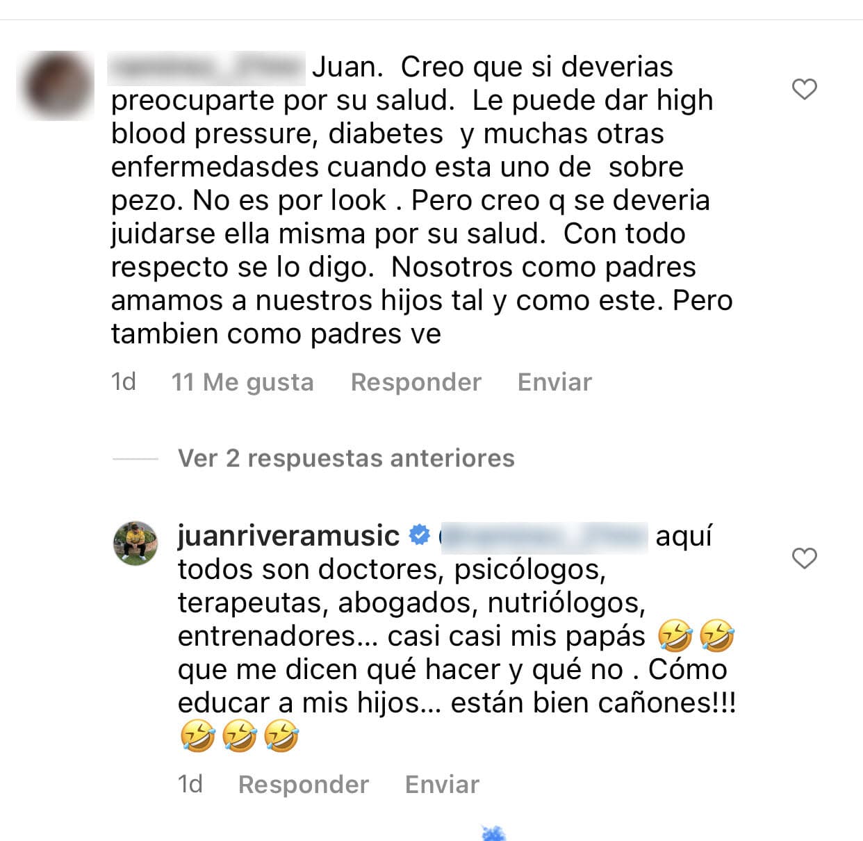 "
<b>Aquí todos son doctores</b>, psicólogos, terapeutas, abogados, nutriólogos, entrenadores, casi casi mis papás", se burló ante las observaciones que algunos le hicieron sobre las consecuencias de salud que podría tener su hija.
<br>