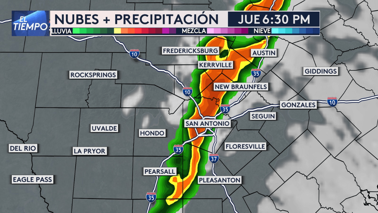 Así es como estará la línea de tormentas que llega el jueves por la tarde al centro de Texas.