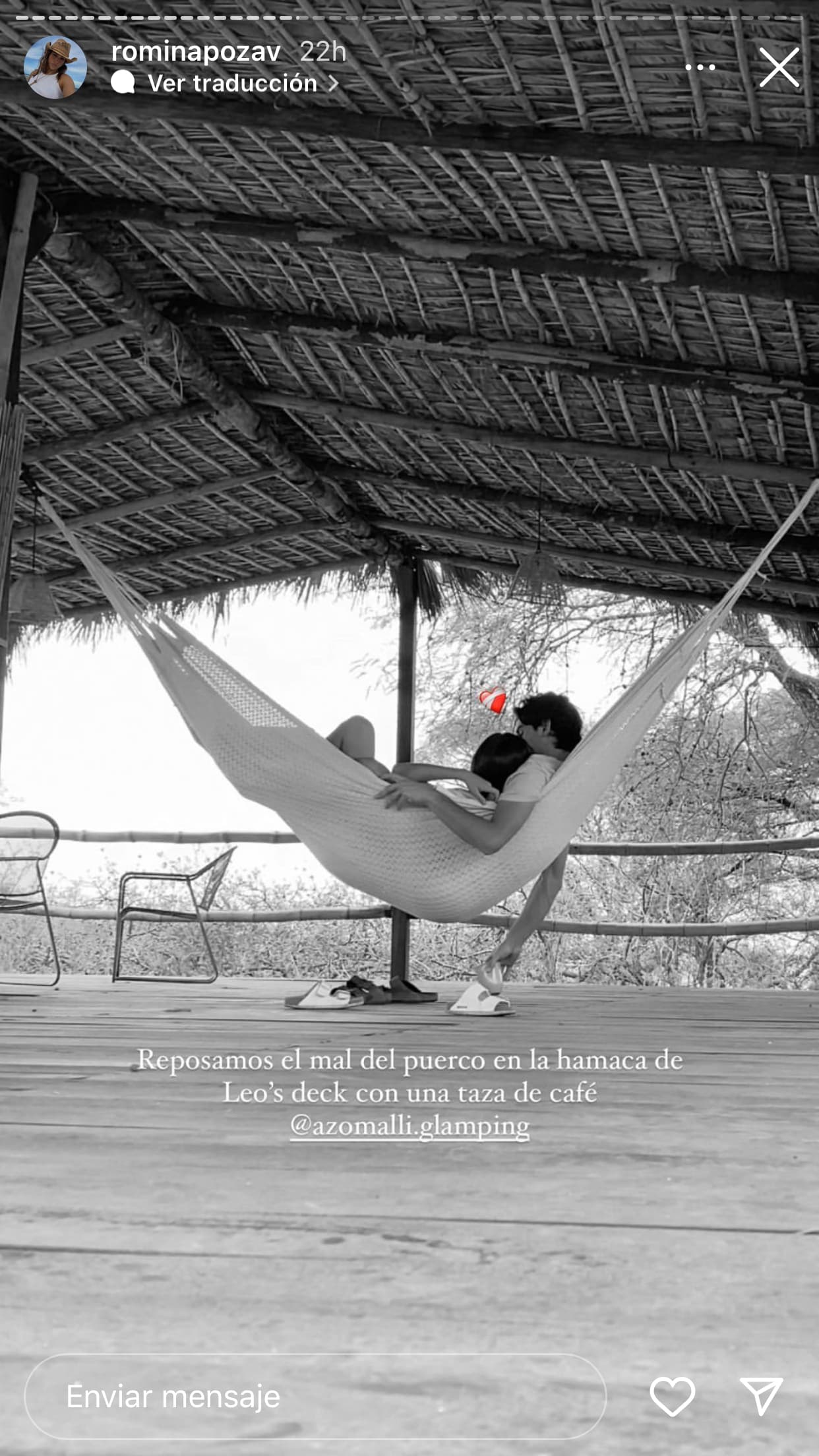 Los enamorados se dedicaron a relajarse y demostrarse cariño durante las horas que tenían solo para ellos.