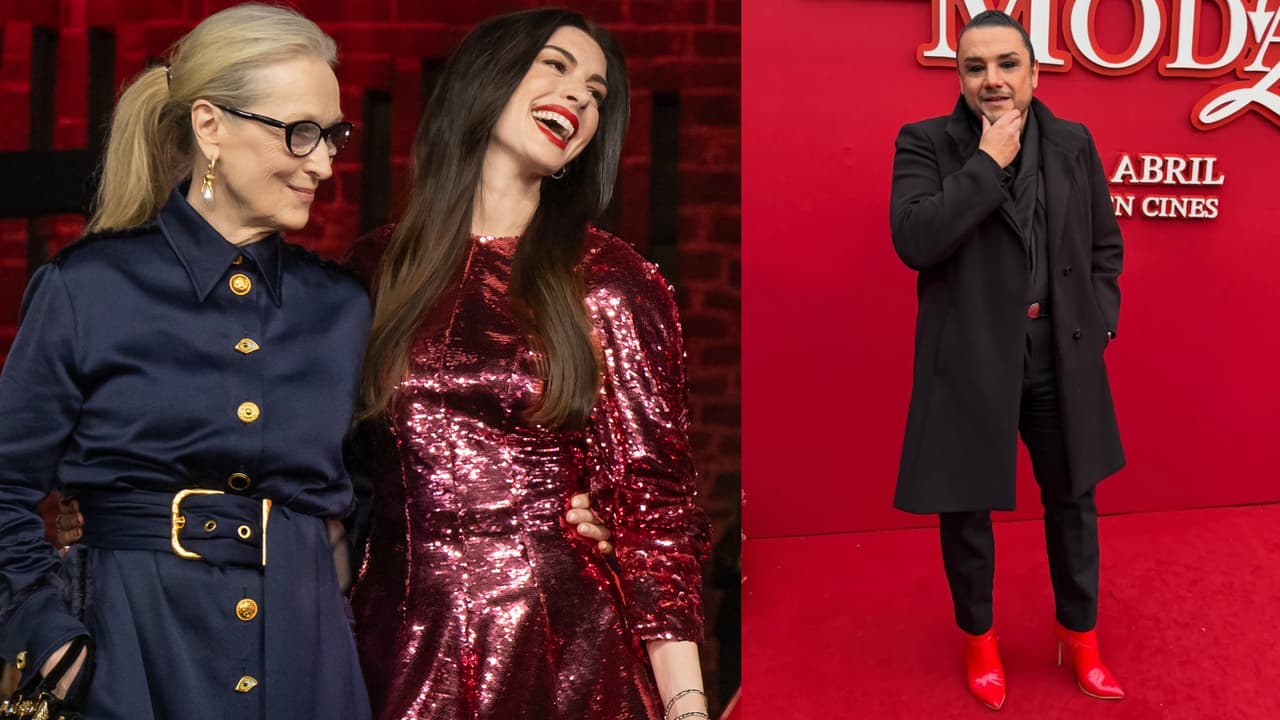 Famoso presentador llega en tacones a presentación de Meryl Streep y Anne Hathaway en México