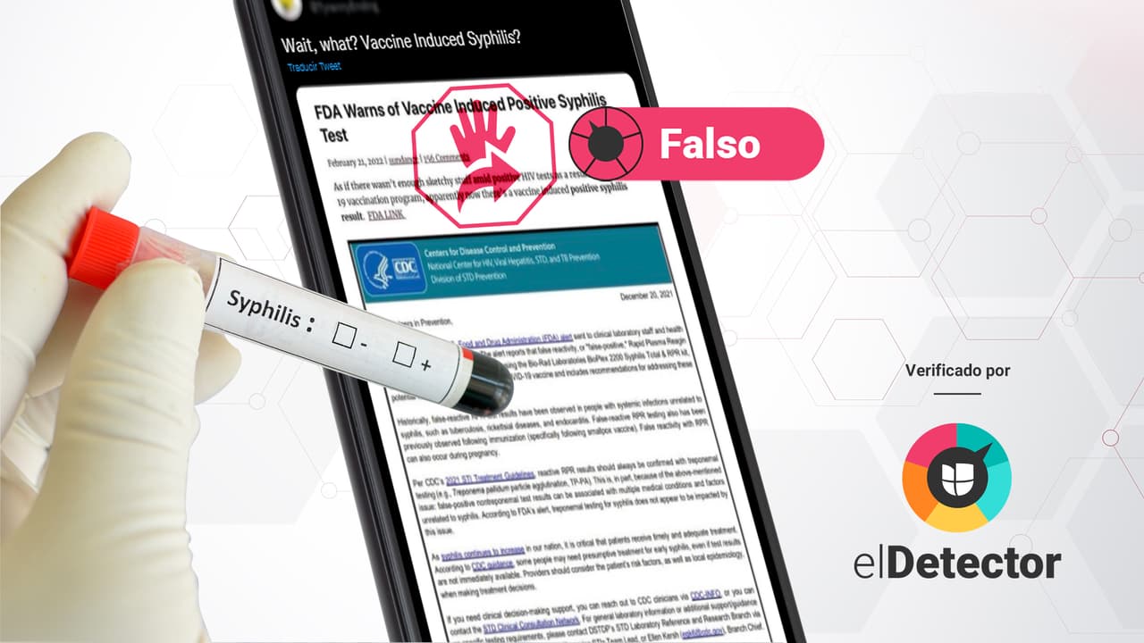 La FDA no advirtió que las vacunas contra el covid-19 causan sífilis. Te contamos de dónde salió esta farsa