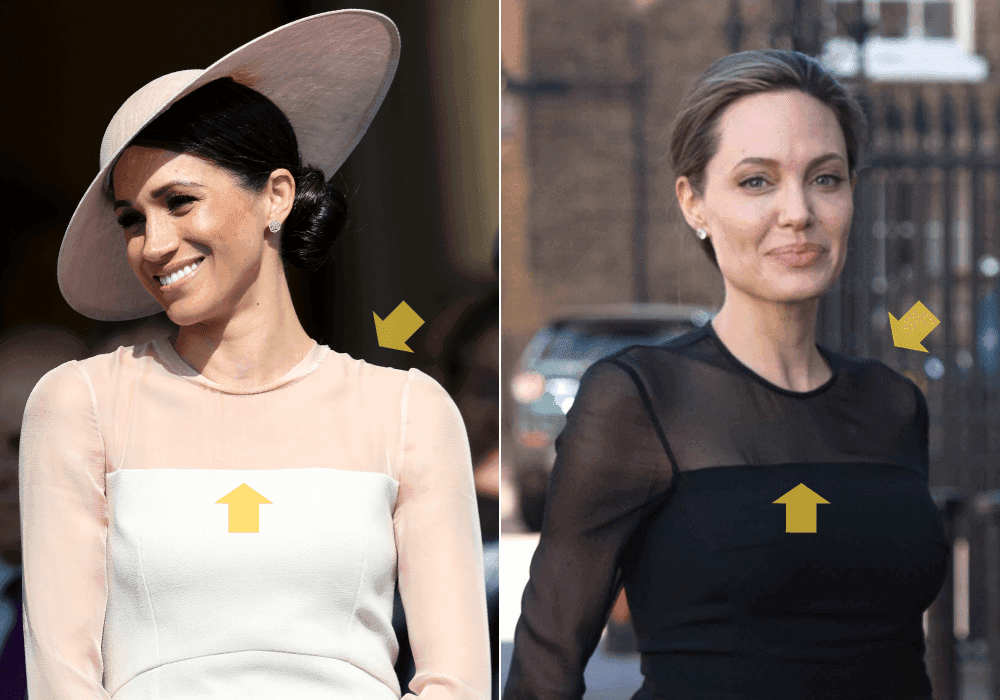 <b>LADYLIKE: Angelina 2016 / Meghan 2018</b>
<br>Uno de los outfits más criticados de Meghan por su extrema sobriedad fue el
<a href="https://www.univision.com/entretenimiento/de-la-cabeza-a-los-pies-esto-cuesta-el-outfit-de-meghan-markle-en-su-primer-acto-oficial-como-duquesa">vestido rosa pálido</a> con mangas y cuello de chifón de Goat para su primer evento oficial. Una recepción totalmente contraria a la que recibió el atuendo (muy similar) que usó Jolie en 2016 para una conferencia de Naciones Unidas. El vestido con sutiles transparencias en el escote fue aplaudido por su resaltar su feminidad en un evento diplomático.