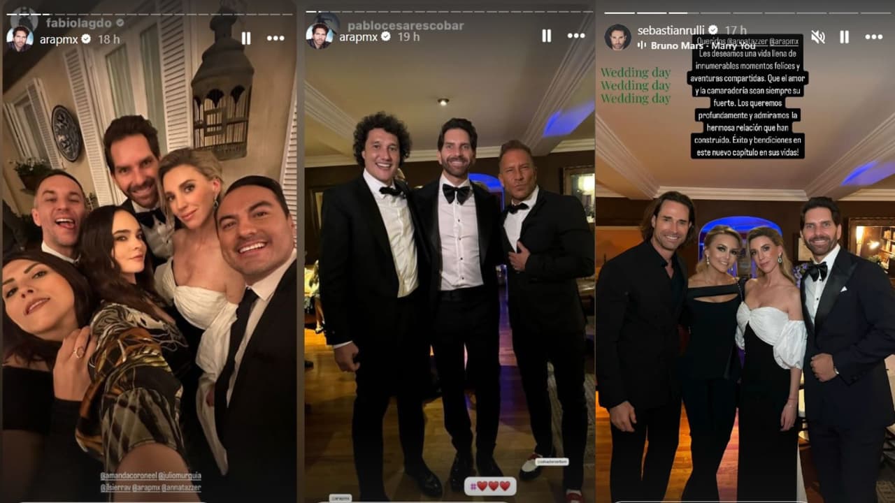 Angelique Boyer y Sebastián Rulli estuvieron entre los invitados de la boda de Arap Bethke y Anna Tazzer.