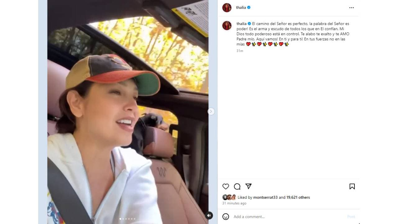 Thalía canta canción de fe.