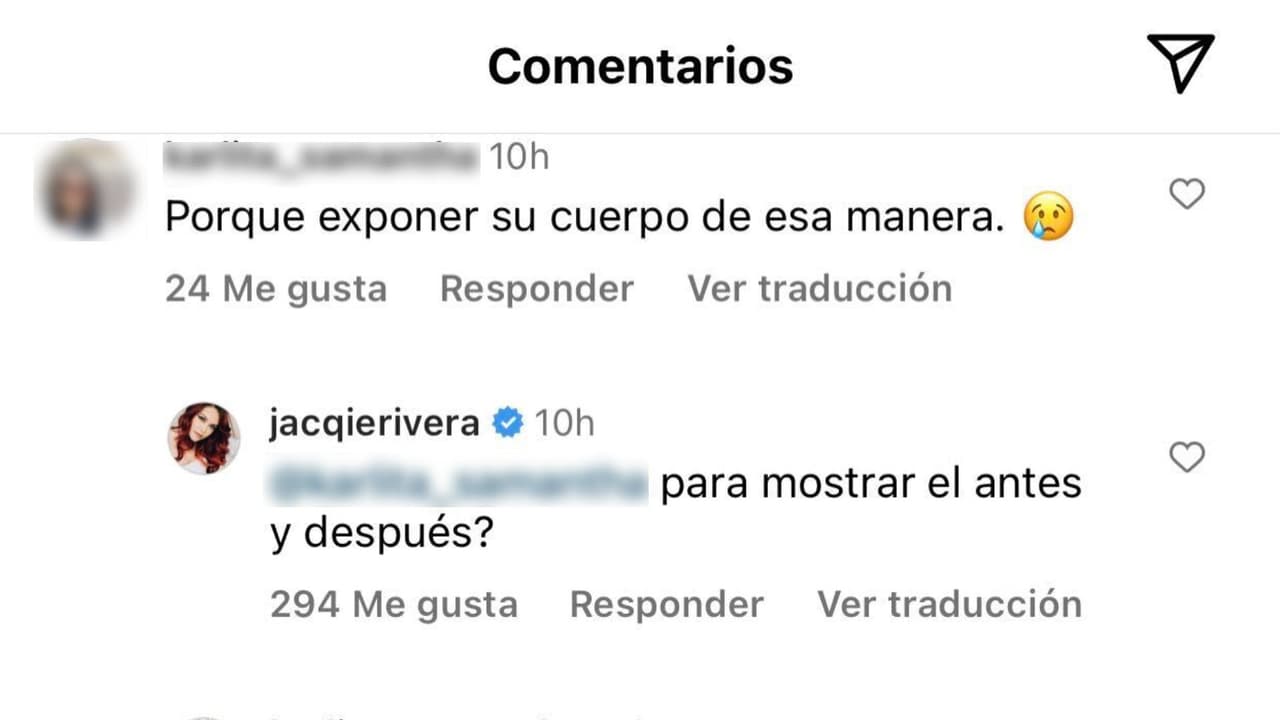 Jacqie Rivera fue cuestionada por mostrar su transformación física.