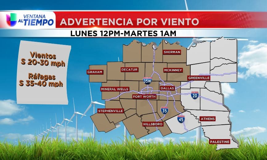 Advertencia por fuertes vientos para el centro y oeste de nuestra área