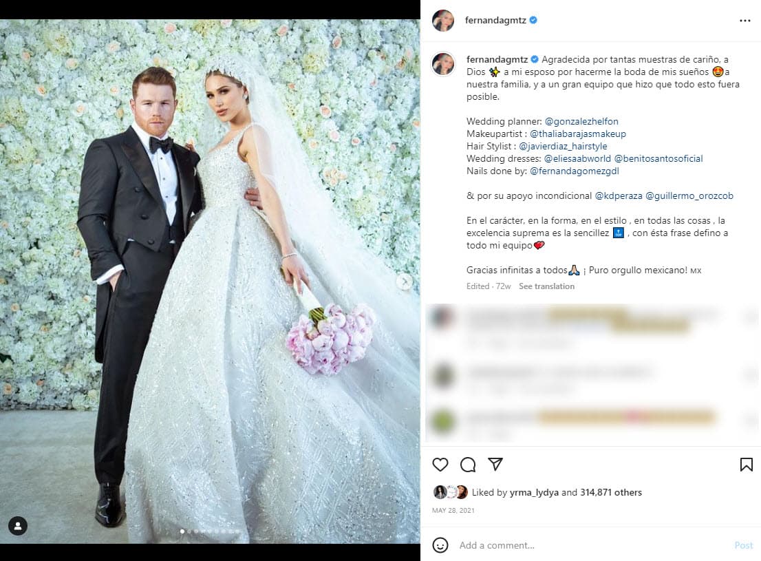 <a href="https://www.univision.com/famosos/boda-de-canelo-ceremonia-religiosa-saul-alvarez-y-fernanda-gomez">Saúl Canelo Álvarez y Fernanda Gómez se casaron</a> en mayo de 2021 en la Catedral de Guadalajara, recinto donde se llevó a cabo la ceremonia de 15 años de Emily.
<br>
