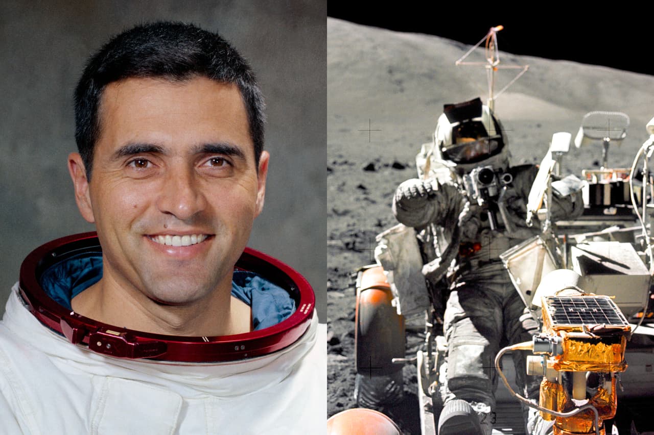 <b>Harrison Schmitt.</b> También formó parte de la misión Apollo 17 y estuvo en la Luna apenas dos minutos menos que su compañero Cernan. Era geólogo graduado en Harvard, trabajó en el Centro de Astrogeología del Servicio Geológico de EEUU antes de unirse a la NASA y ayudar al programa espacial estadounidense a mapear la superficie lunar. De regreso a la tierra entró en la política y fue elegido senador por Nuevo México, donde nació en 1935. 
<a href="https://www.nasa.gov/mission_pages/apollo/missions/apollo17.html"><u>Apollo 17</u></a> fue su único viaje al espacio.