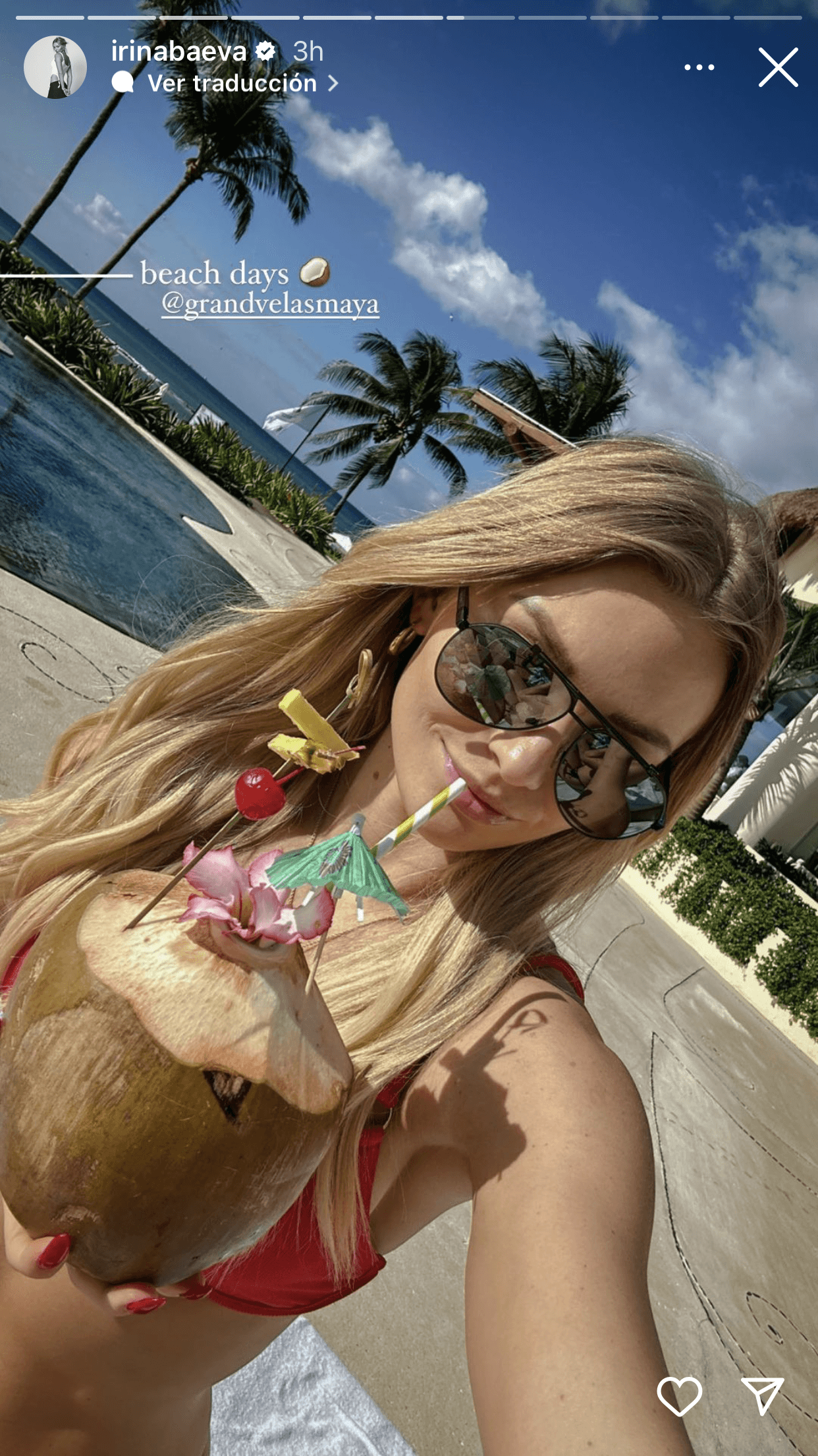 Sin embargo, el actor no ha aparecido en las fotos que la rusa ha publicado desde la Riviera Maya. 
<br>