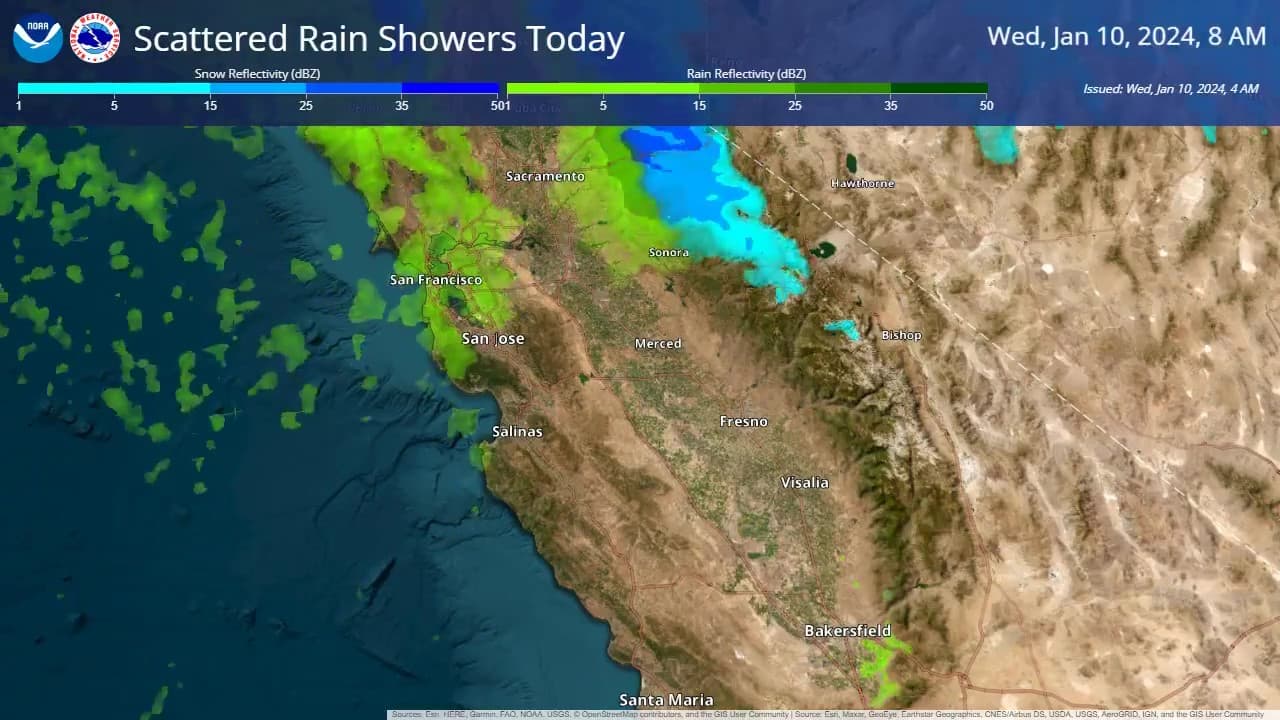 Hora por hora: lluvias en la Bahía, Sacramento y el Valle Central ocasionadas por un frente frío