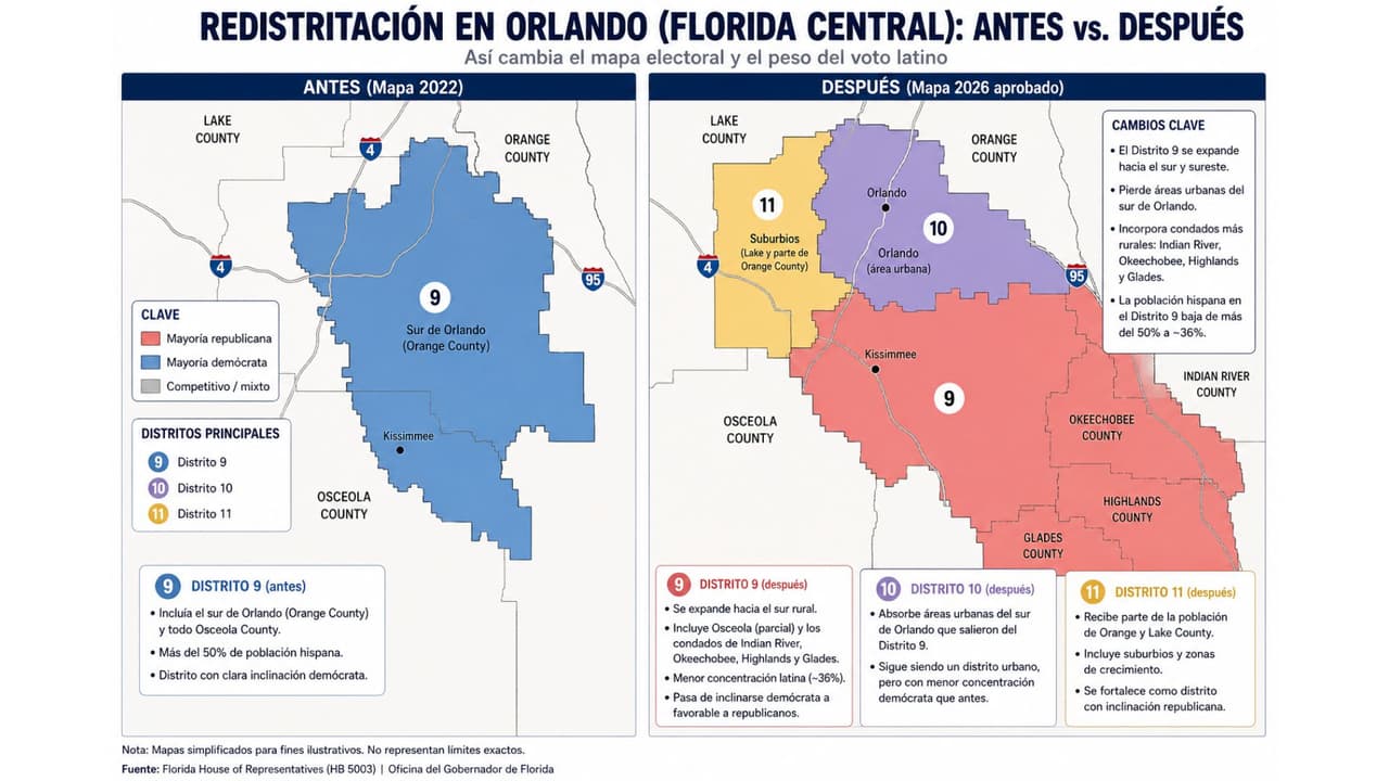 Uno de los efectos más relevantes del nuevo mapa es la dispersión del voto hispano.