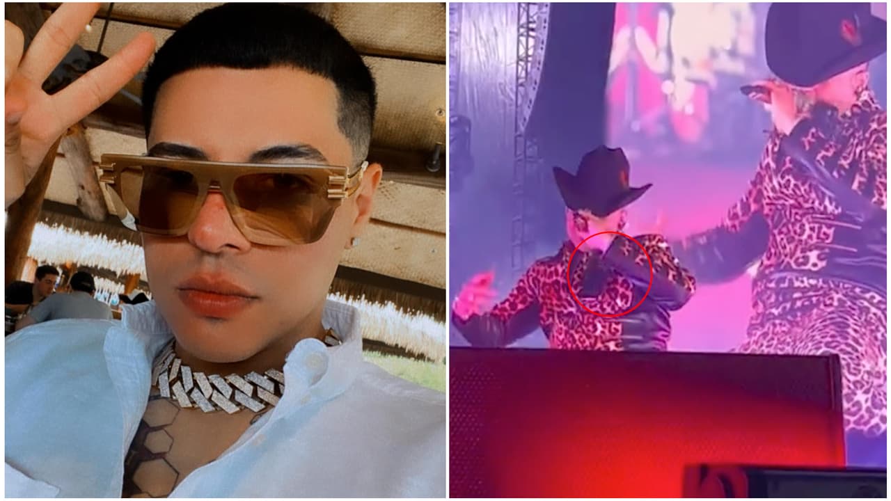 Le dieron un ‘telefonazo’ en el rostro a Eduin Caz en pleno concierto y así reaccionó