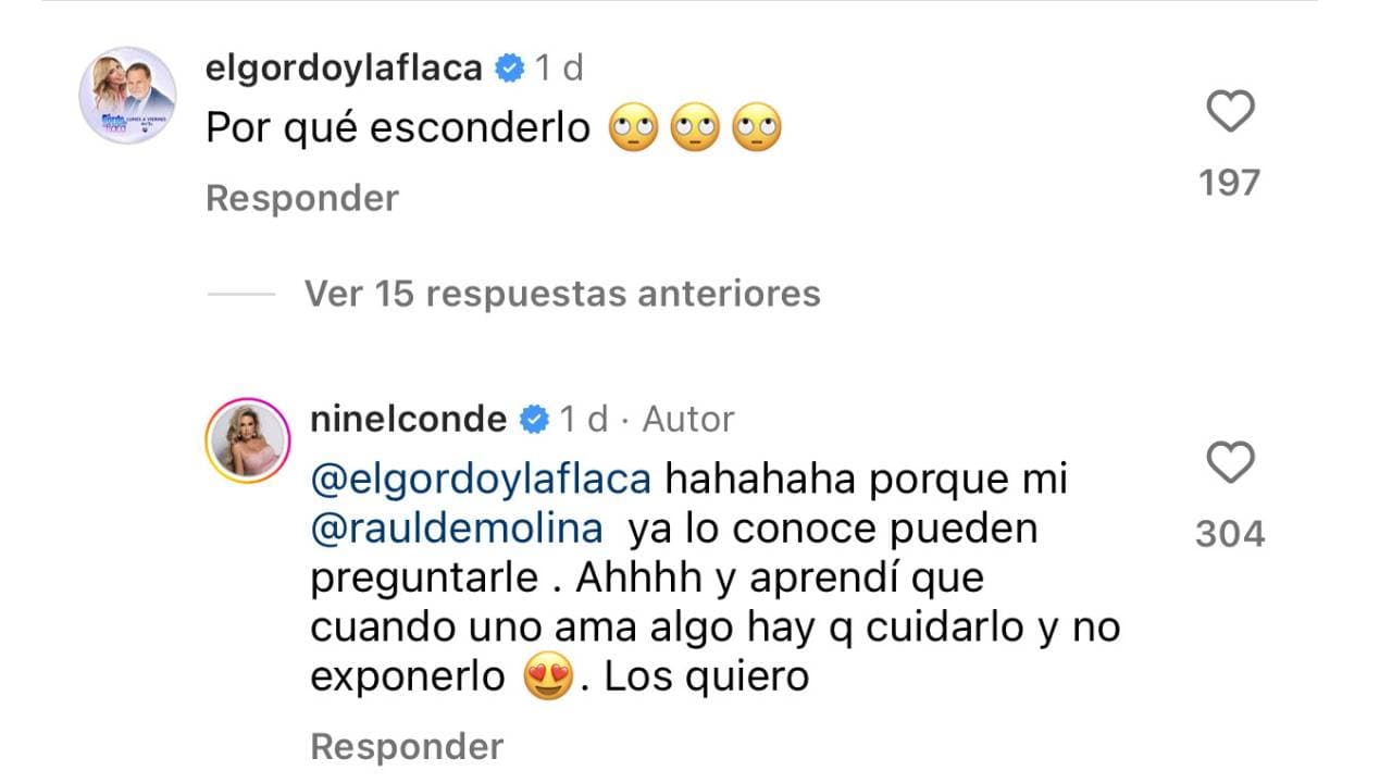 Ninel Conde responde sobre la identidad de su esposo.