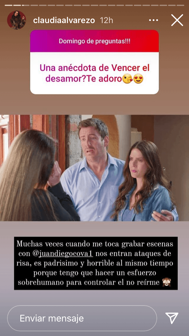 "Muchas veces cuando me toca grabar escenas con Juan Diego Covarrubias
<b> nos entran ataques de risa</b>", explicó sobre la razón de esa mezcla de emociones.
<br>