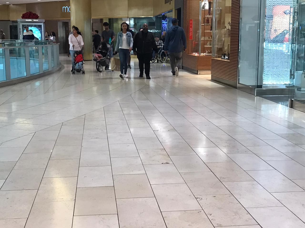 Compradores en centro comercial de Dallas