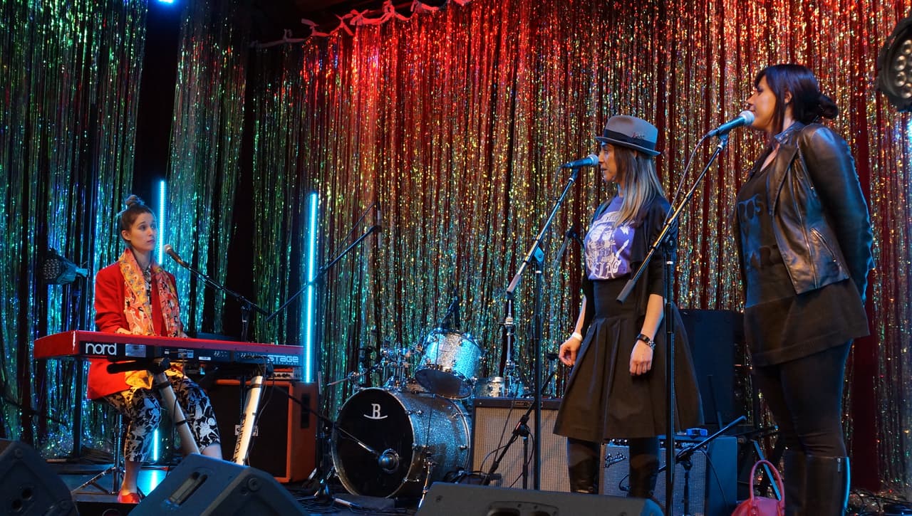 Francisca Valenzuela en la prueba de sonido.