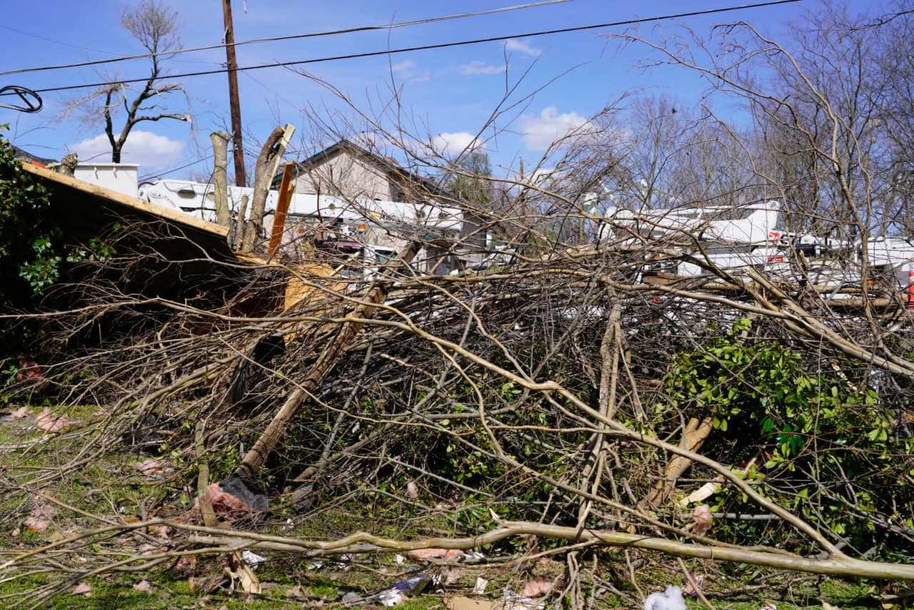 La ciudad de Round Rock les pide a los residentes afectados que separen los escombros de las ramas.