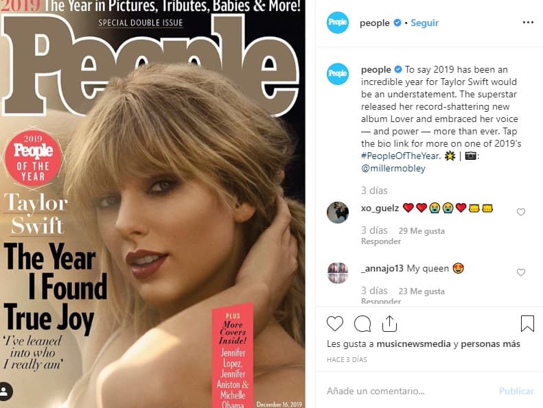 La cantante abundó sobre el tema en el más reciente número de la revista 
<b><a href="https://people.com/music/taylor-swift-refuses-to-stress-about-her-body/" target="_blank">People</a></b>, en donde protagoniza una de las cuatro portadas por ser una de las celebridades nombradas como 'Persona del año'.