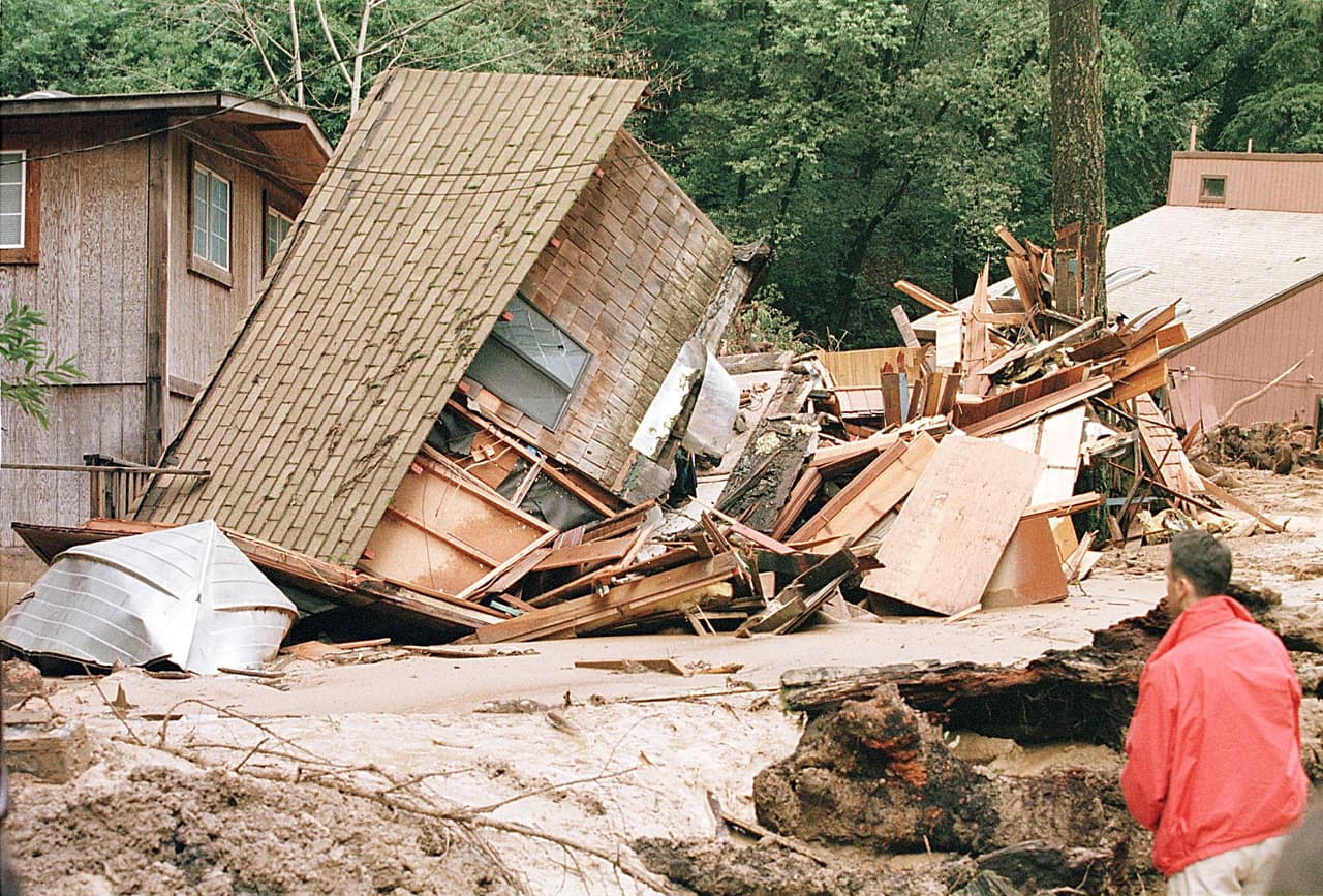 El impacto dejado en California por las lluvias del fenómeno de El Niño en febrero de 1998