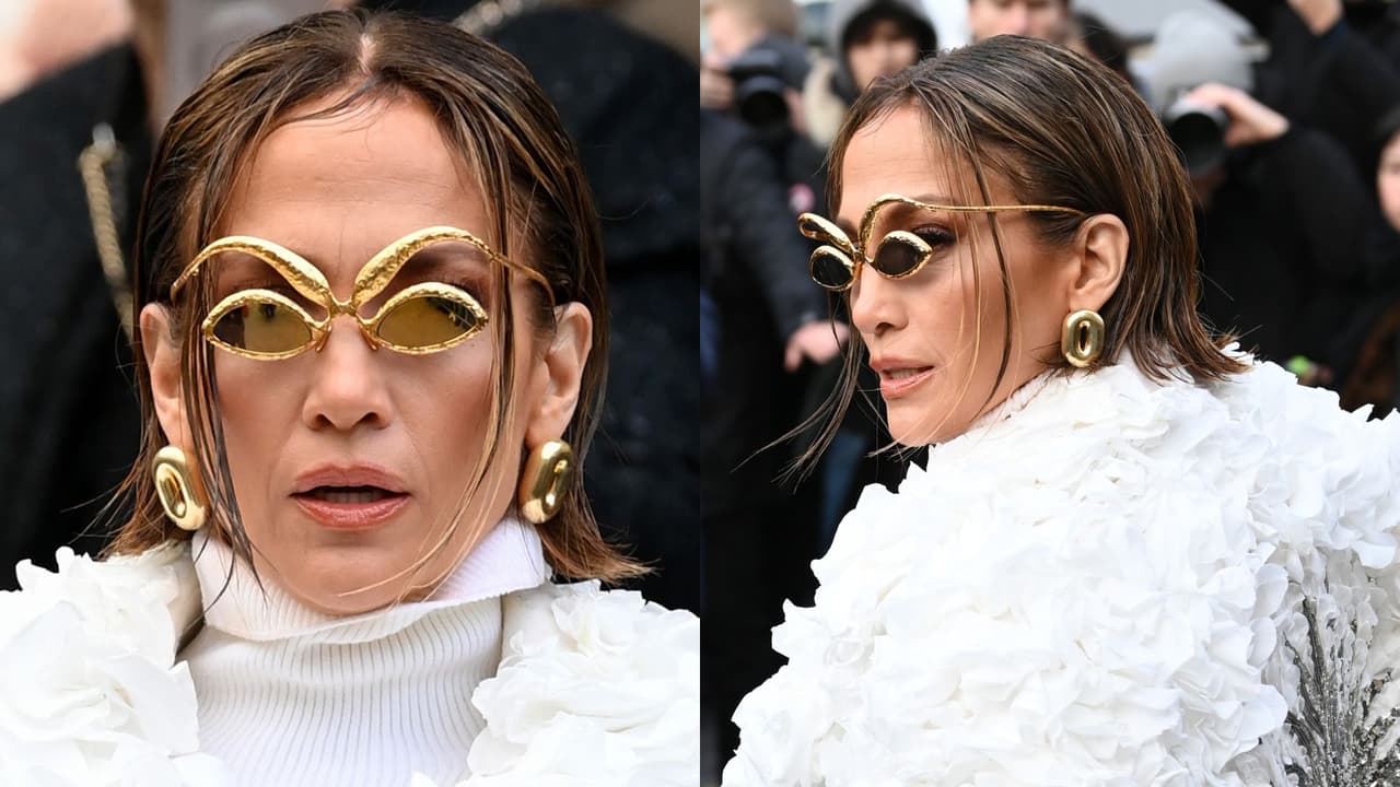 JLo deslumbra con look psicodélico en la Semana de la Alta Costura de París