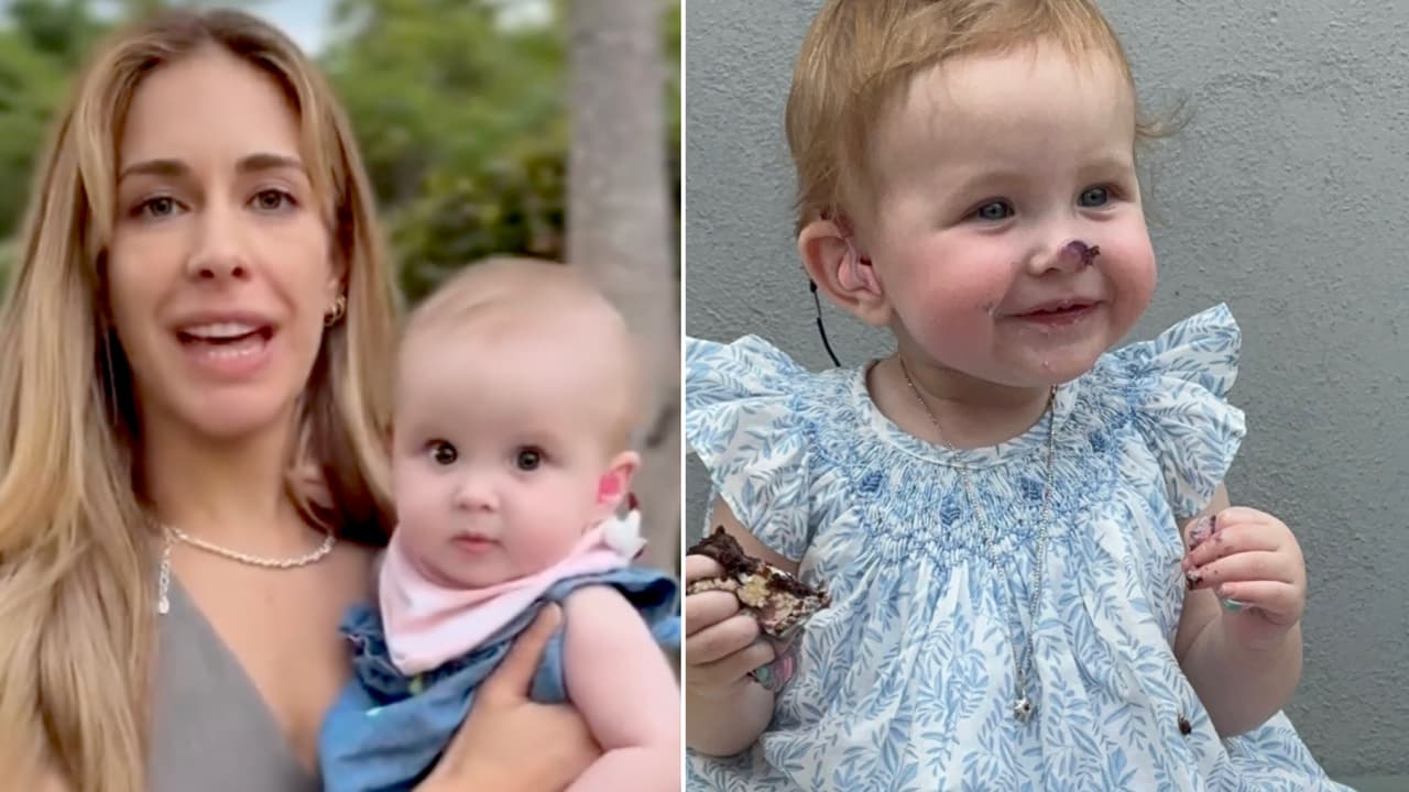 Carmen Aub muestra que su hija de un año ya sabe decir “please” con lengua de señas