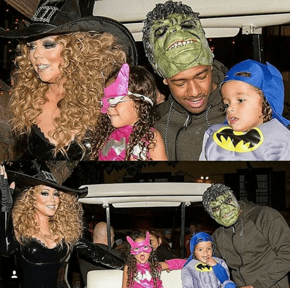 Pues anque lo mandó al diablo, se reunió con él para celebrar Halloween en compañía de sus hijos....