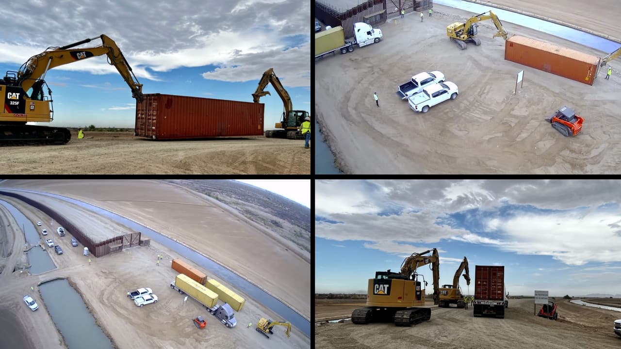 Arizona mueve contenedores para cerrar los espacios abiertos en la franja fronteriza de Yuma