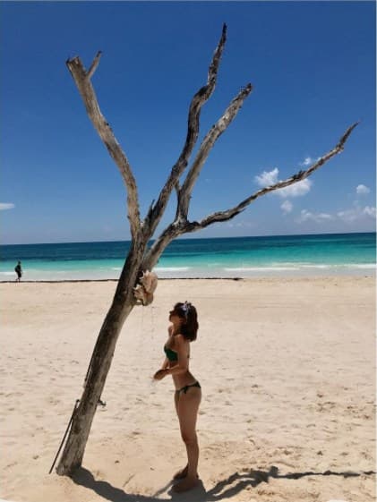 Natalia Téllez quedó enamorada de la belleza del mar Caribe y por eso escribió "a partir de ahora soy de Tulum".