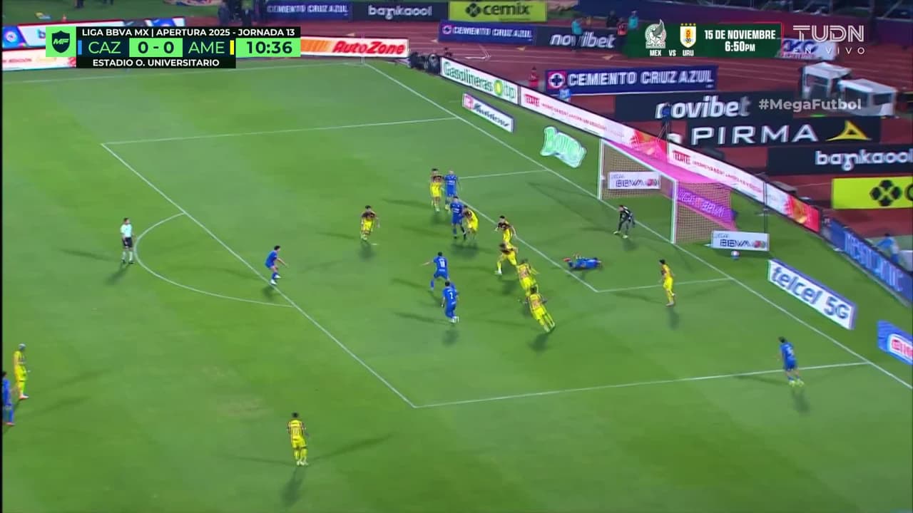 ¡Una auténtica muralla amarilla! La máquina ya presiona al América